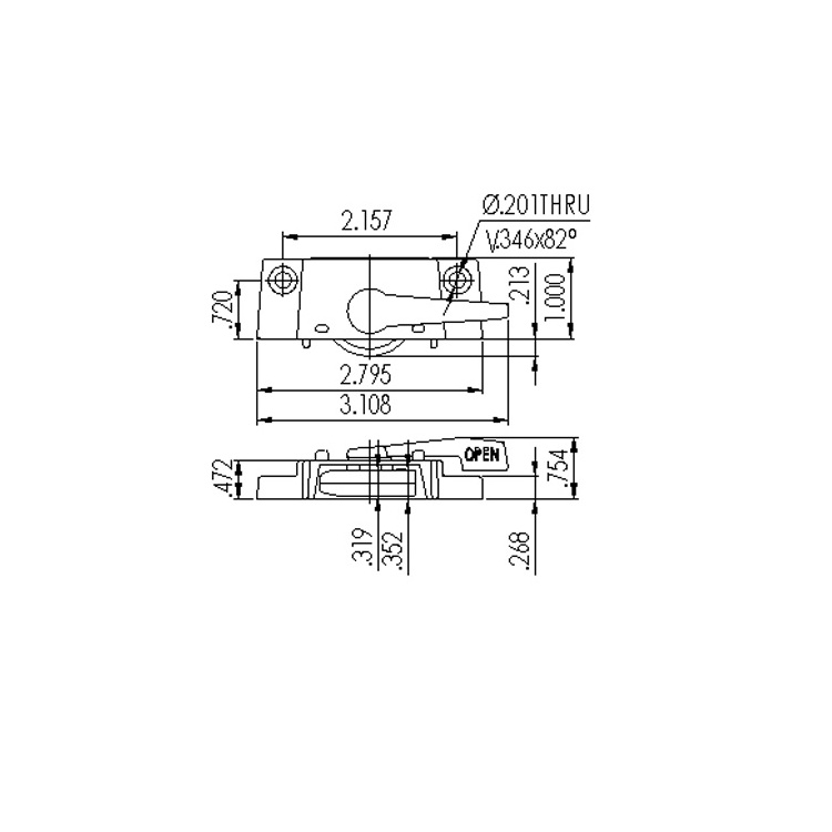 US Hung Window Zinc Sash cam Lock 3391