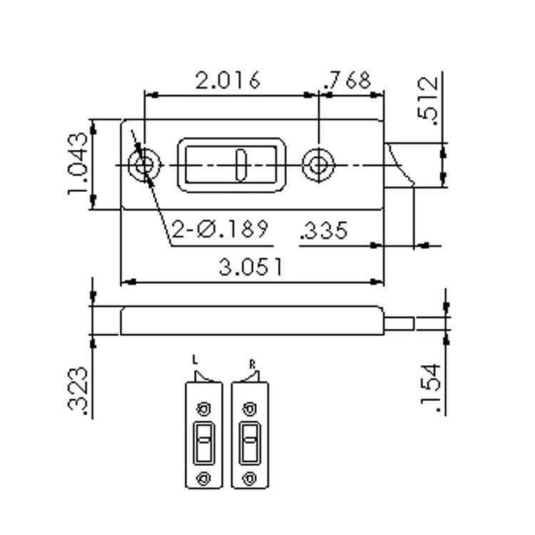 Plastic Flip Latch Window Tilt Latch Window Lock 2804 L/R