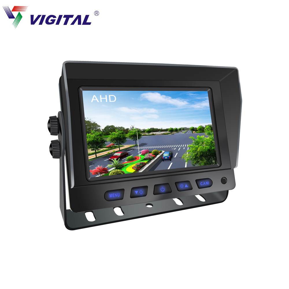 Hot Sales 5 Inch 2-Channel AHD Vehicle TFT LCD screen small wireless Car Monitor,