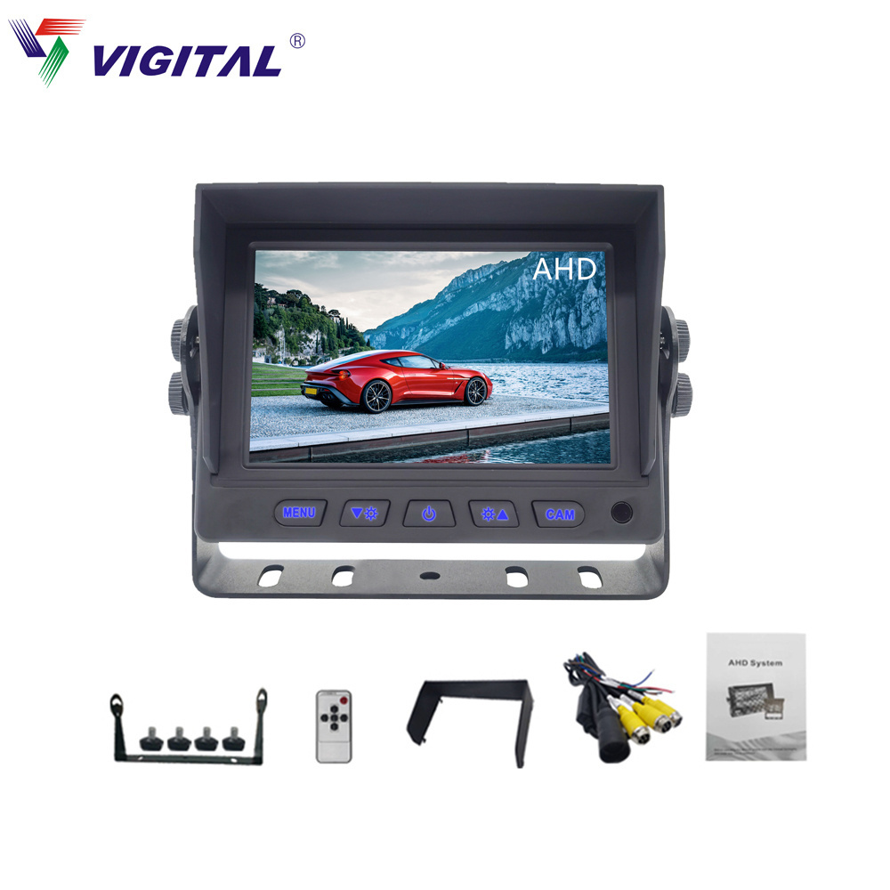 Hot Sales 5 Inch 2-Channel AHD Vehicle TFT LCD screen small wireless Car Monitor,