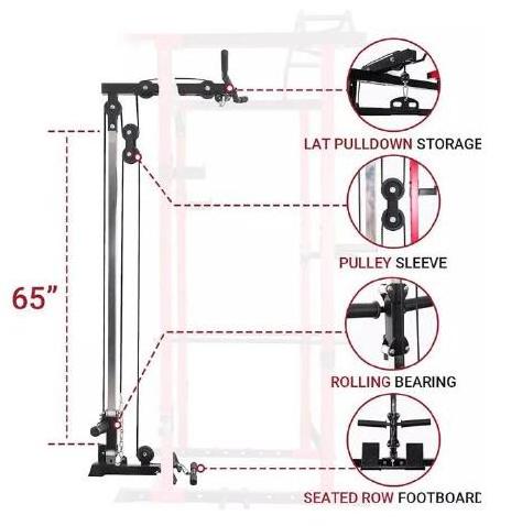 VIGFIT multi function station monster gym equipment squat power cage rack with lat pull down