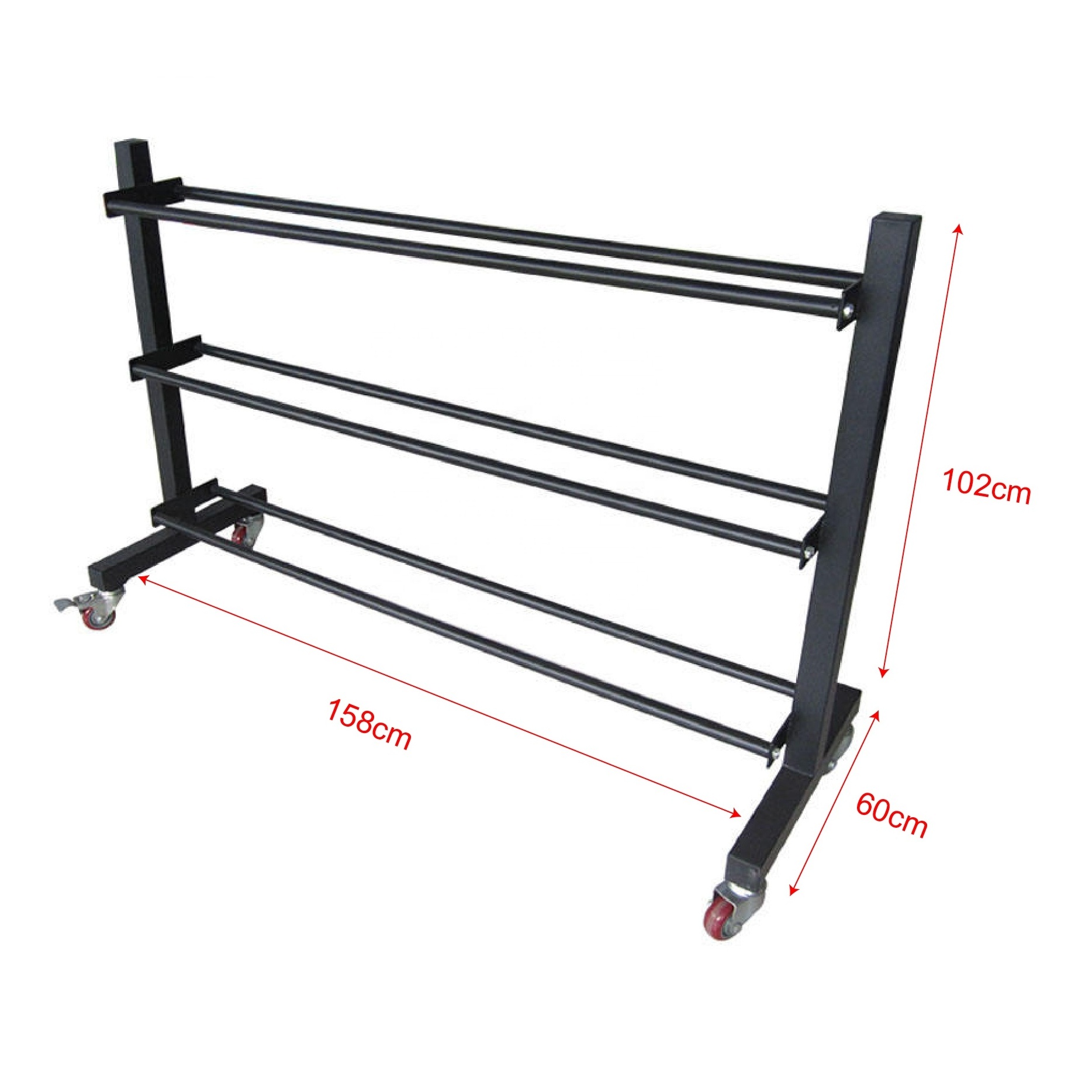 Cross fit use matt black 3 levels gym storage Wall ball rack