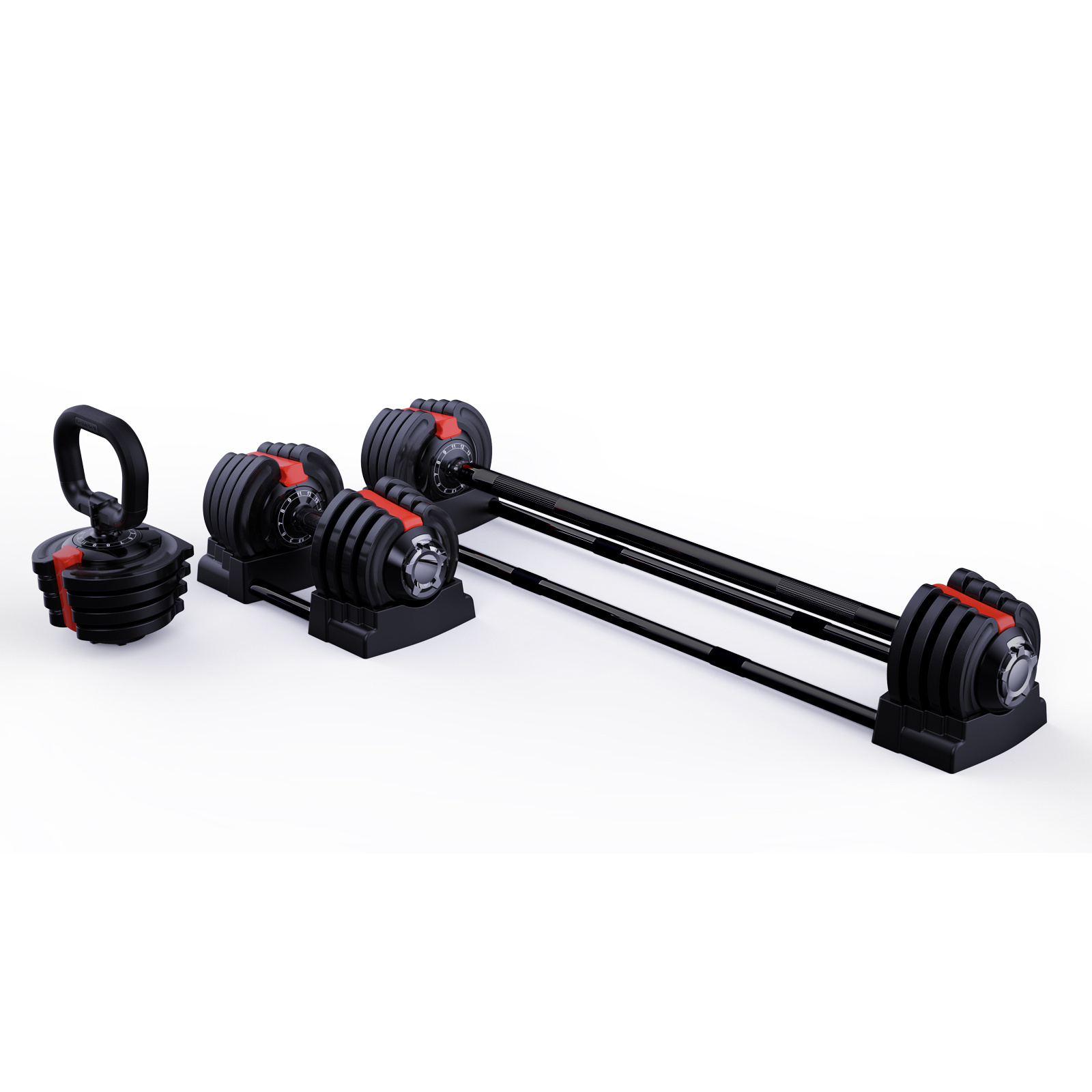 VIGFIT 3 in 1 adjustable gym weights set adjustable dumbbell kettlebell and barbell