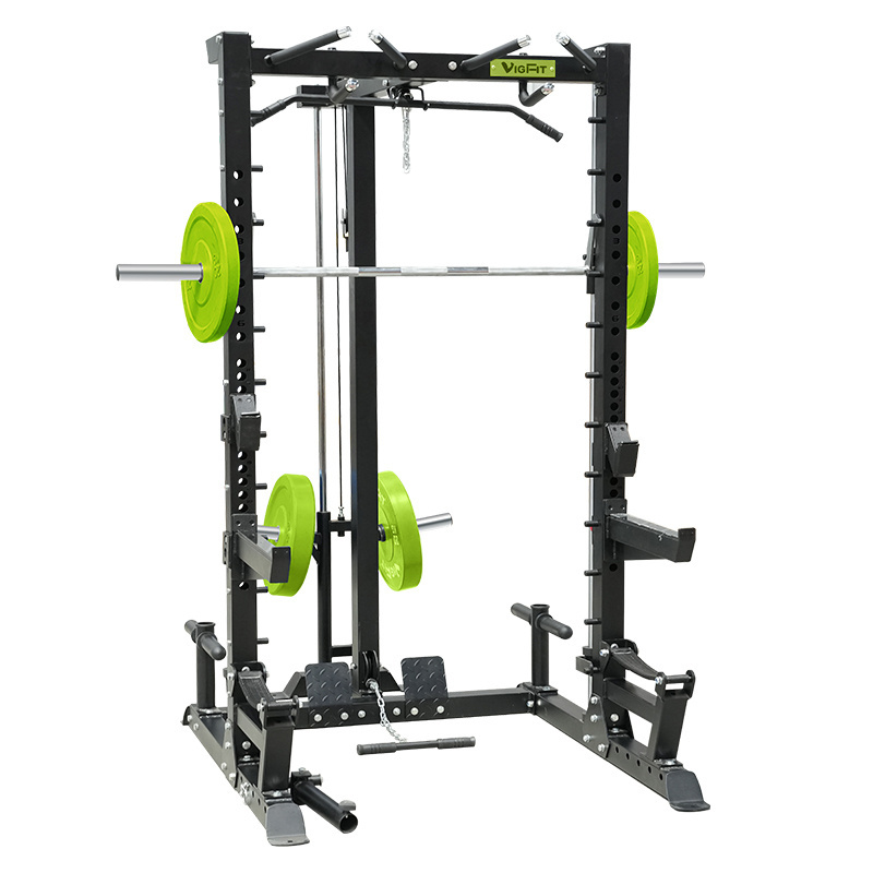 VIGFIT functional trainer commercial adjustable power gym equipment smith machine squat rack with lat pull down and cables