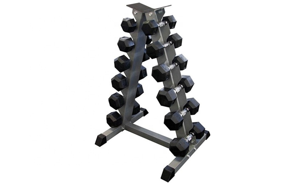 Commercial wholesale fitness training steel gym dumbbell set with rack