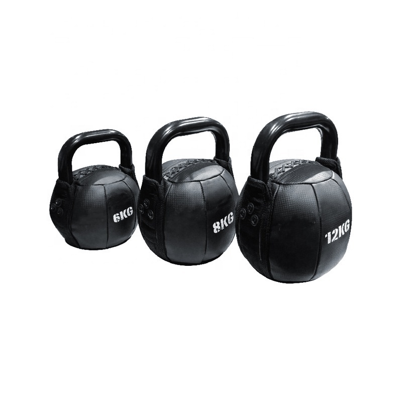 New design Soft PU compound 8kg Kettlebell with special plastic or steel handle