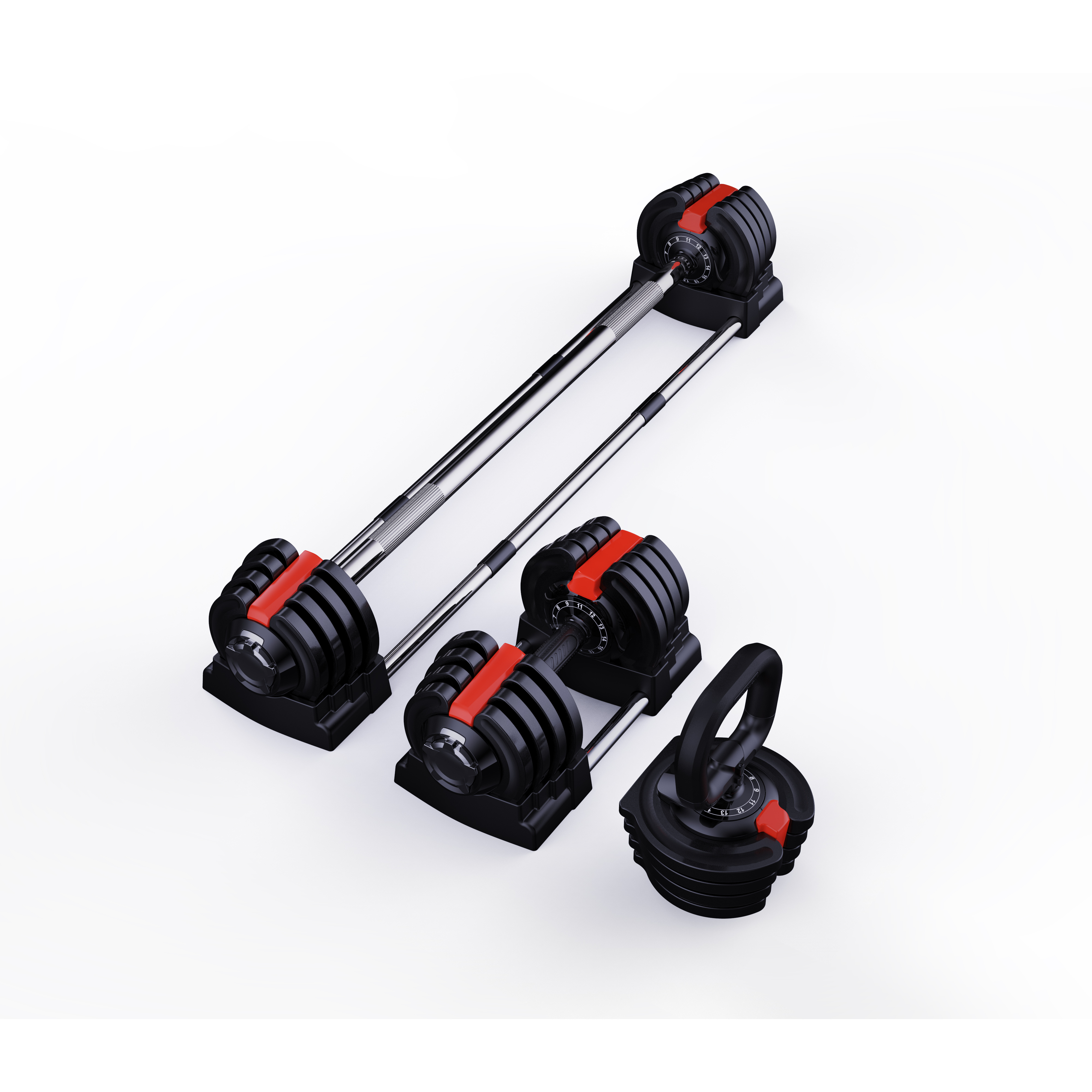 VIGFIT 3 in 1 adjustable gym weights set adjustable dumbbell kettlebell and barbell