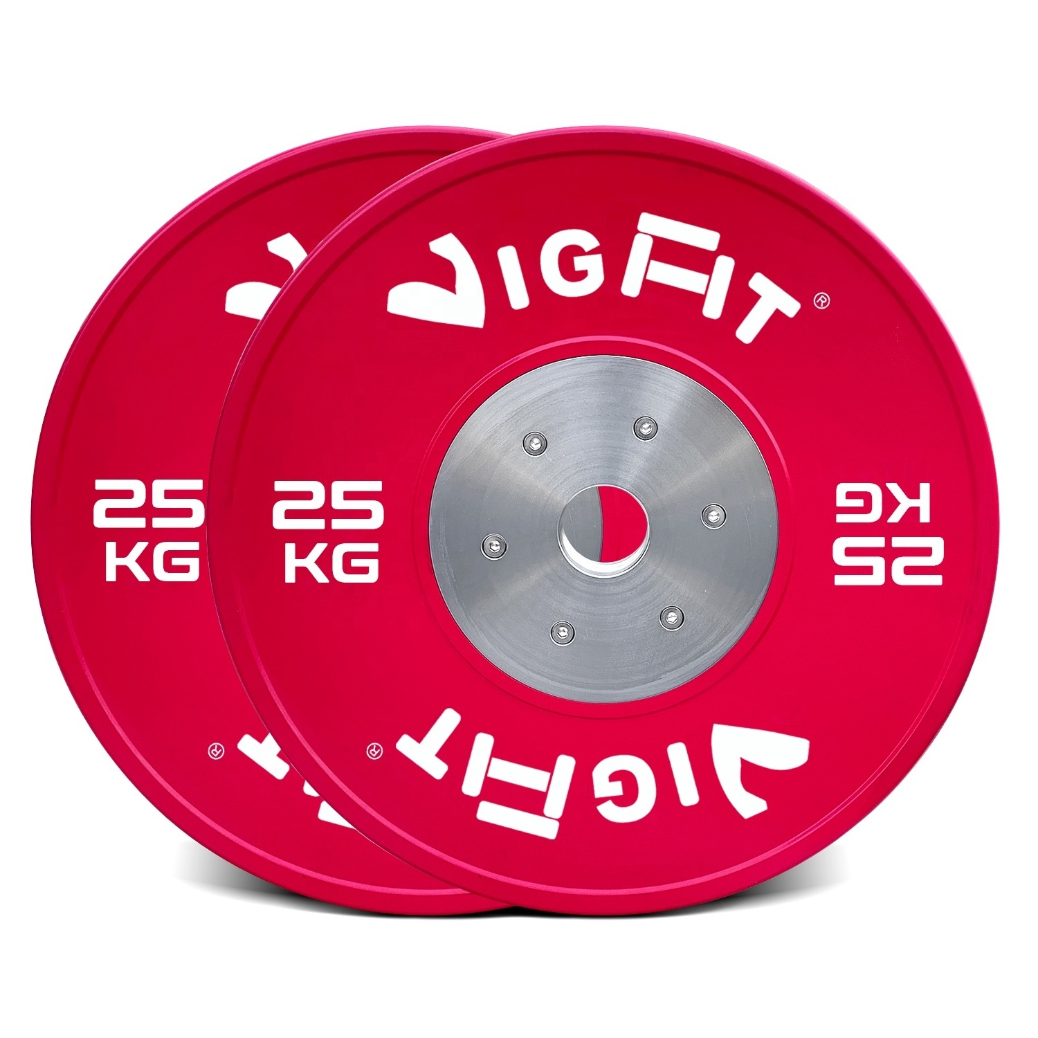 Colorful Weightlifting Rubber Weight Plate with Steel Hub for  Home Gym Strength Training 5-25kg