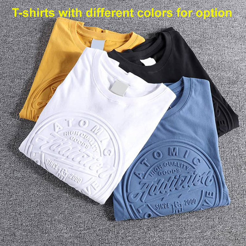 New Trending Custom 3d Embossed Printing Logo Men Plain O Neck Unisex T Shirt