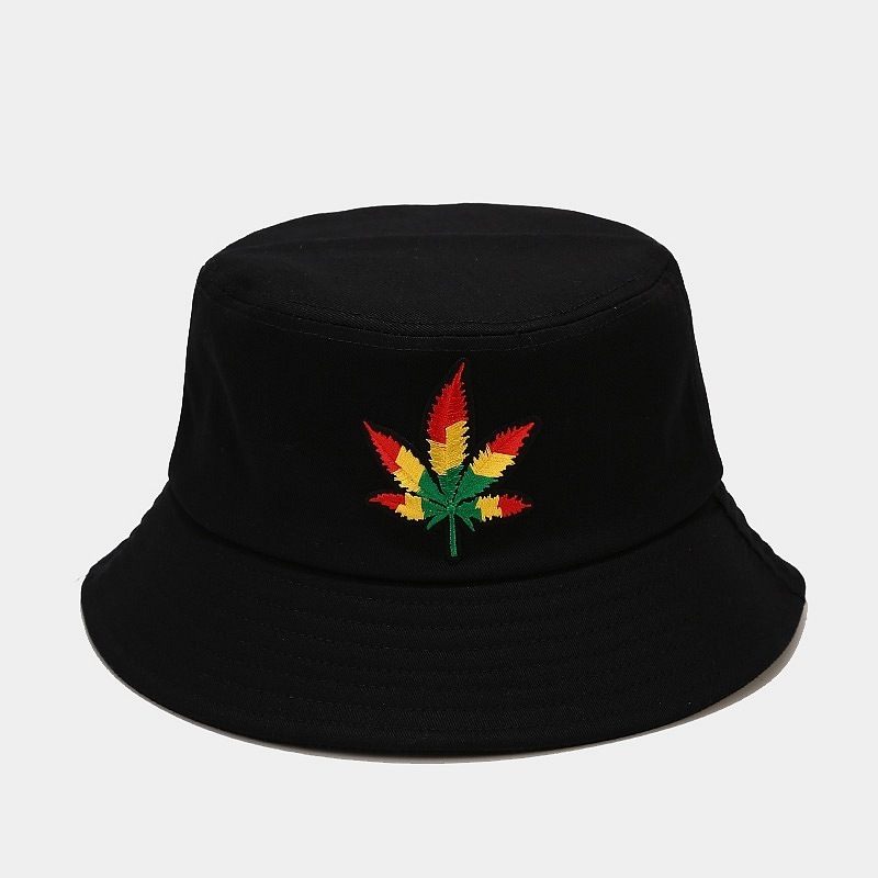 Maple Leaf Embroidery Wholesale Summer Hat with Embroidered Logo Custom Printing Hats Bucket