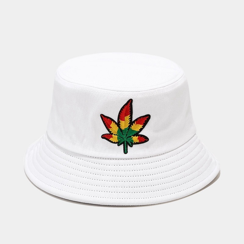 Maple Leaf Embroidery Wholesale Summer Hat with Embroidered Logo Custom Printing Hats Bucket