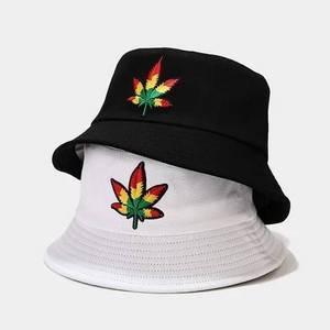 Maple Leaf Embroidery Wholesale Summer Hat with Embroidered Logo Custom Printing Hats Bucket