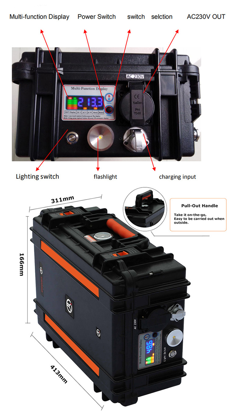 Vigorous off grid Kit 2000 KW Rechargeable Solar Generators Solar Energy System