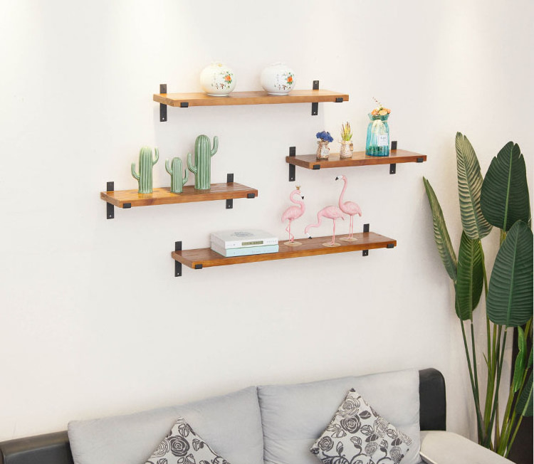 3 in 1 floating Wood wall shelves repisas flotantes hanging wall shelf etagere mural moon shelf floating wall mounted racks