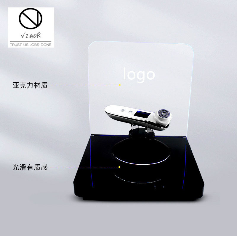 wireless earphones with digital logo display spinning shoe rack metal spinning rack for small items 360 rotating cosmetic stand