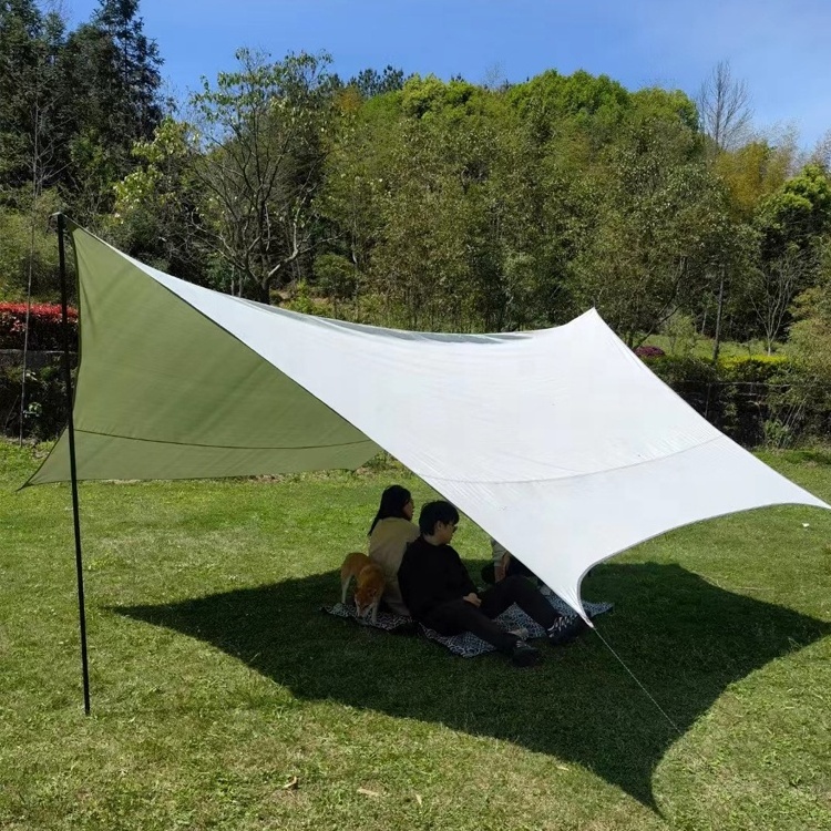 Lightweight Hammock Sun Shelter Shade Tent Tarp Awning Canopy with Poles and Stakes for Outdoor Camping Hiking Backpacking Picni