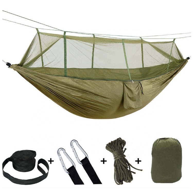 Summer Outdoor Mosquito Net Ripstop Nylon Customized Printed Backpacking Camping Hammock with carry bag