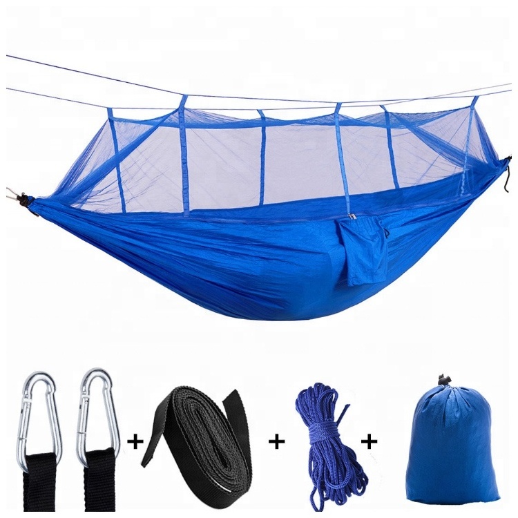 Summer Outdoor Mosquito Net Ripstop Nylon Customized Printed Backpacking Camping Hammock with carry bag