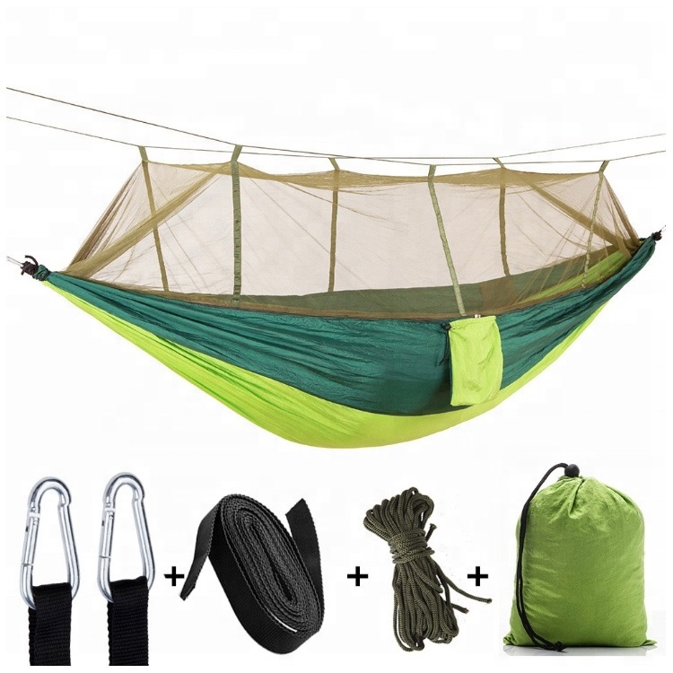 Summer Outdoor Mosquito Net Ripstop Nylon Customized Printed Backpacking Camping Hammock with carry bag