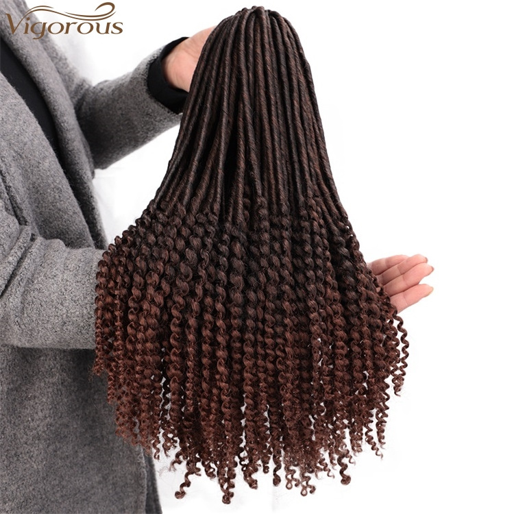 Vigorous Soft Faux Locs Ombre Twisted Hair Synthetic Dreadlocks Crochet Braiding Goddess Locs Crochet Braids Hair Extension