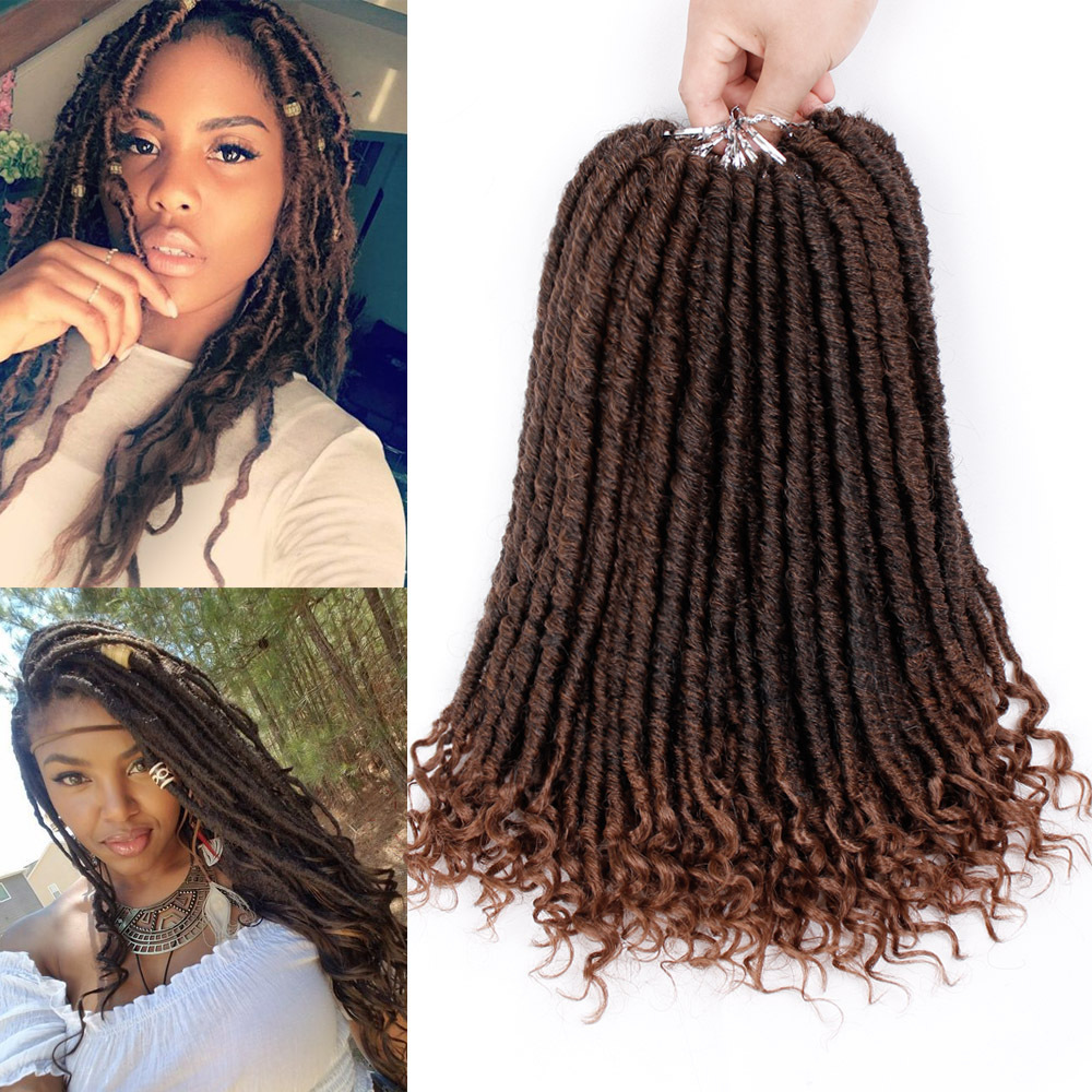 Vigorous Goddess Locs Crochet Hair Braiding  Faux Locs Crochet Hair with Curly Ends Synthetic Hair Extension for Black Women