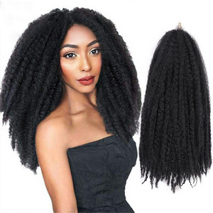 18" marley hair twist afro synthetic braiding extensions locs crotchet bulk braids natural black kinky braid twist marley hair