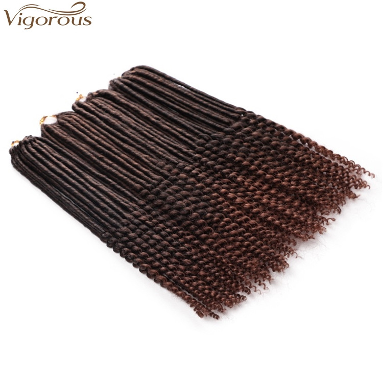 Vigorous Soft Faux Locs Ombre Twisted Hair Synthetic Dreadlocks Crochet Braiding Goddess Locs Crochet Braids Hair Extension