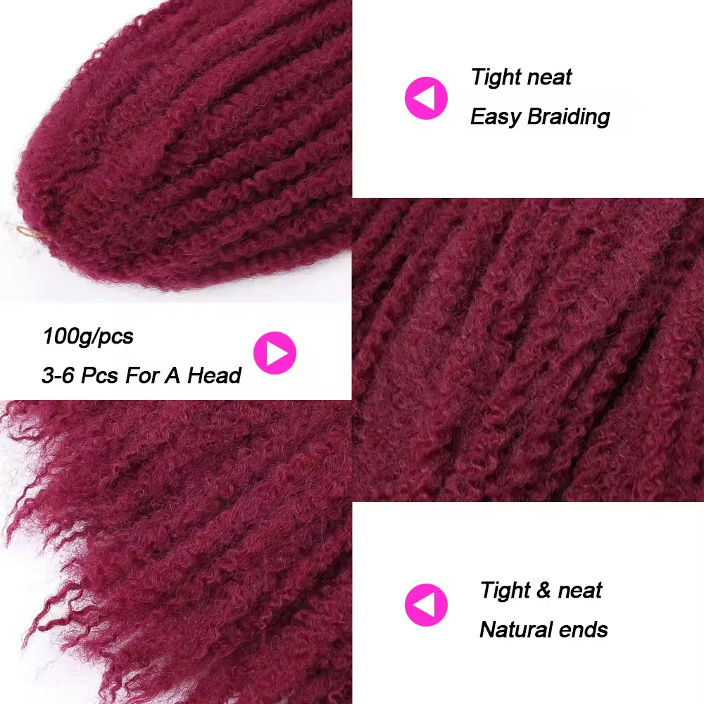 Afro Marley Twist Hair Braid For Black Women Kinky Curly Synthetic Hair Extensions Faux Locs Braiding Crochet Hair