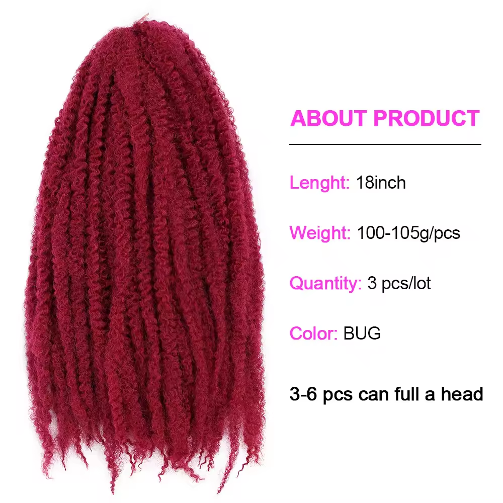 Afro Marley Twist Hair Braid For Black Women Kinky Curly Synthetic Hair Extensions Faux Locs Braiding Crochet Hair