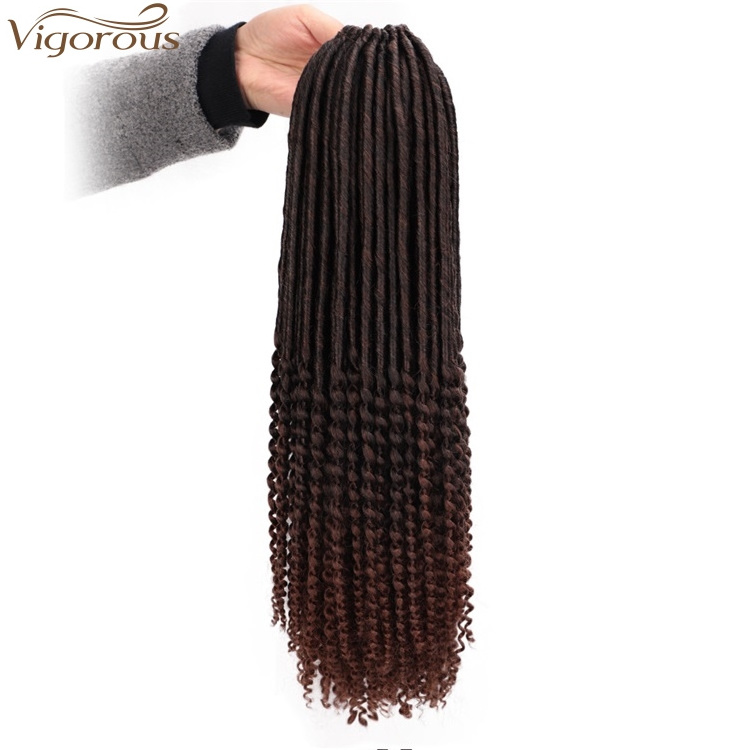 Vigorous Soft Faux Locs Ombre Twisted Hair Synthetic Dreadlocks Crochet Braiding Goddess Locs Crochet Braids Hair Extension