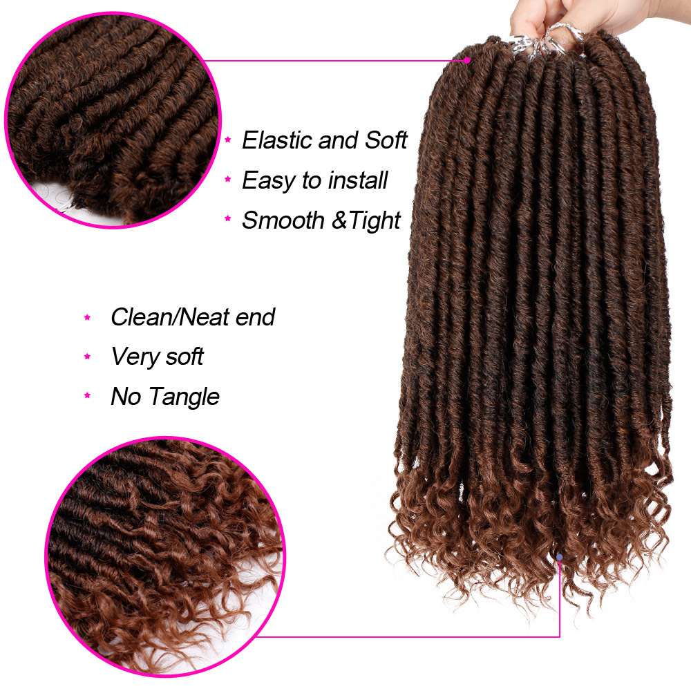 Vigorous Goddess Locs Crochet Hair Braiding  Faux Locs Crochet Hair with Curly Ends Synthetic Hair Extension for Black Women