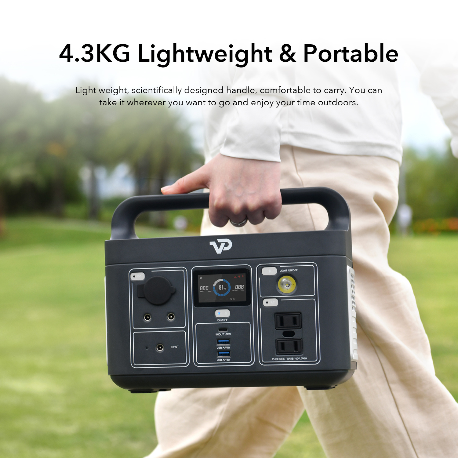 Outdoor 300W Solar Backup Generator Carrying Bag Laptop Portable Power Station For Electric Car