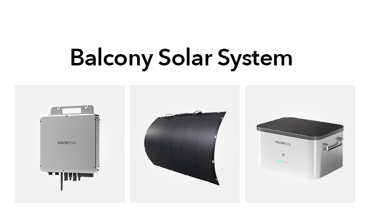 Vigorpool Solar Kit Easy Installation Balcony Solar Kit System With 800W Micro Inverter and 2240Wh Battery