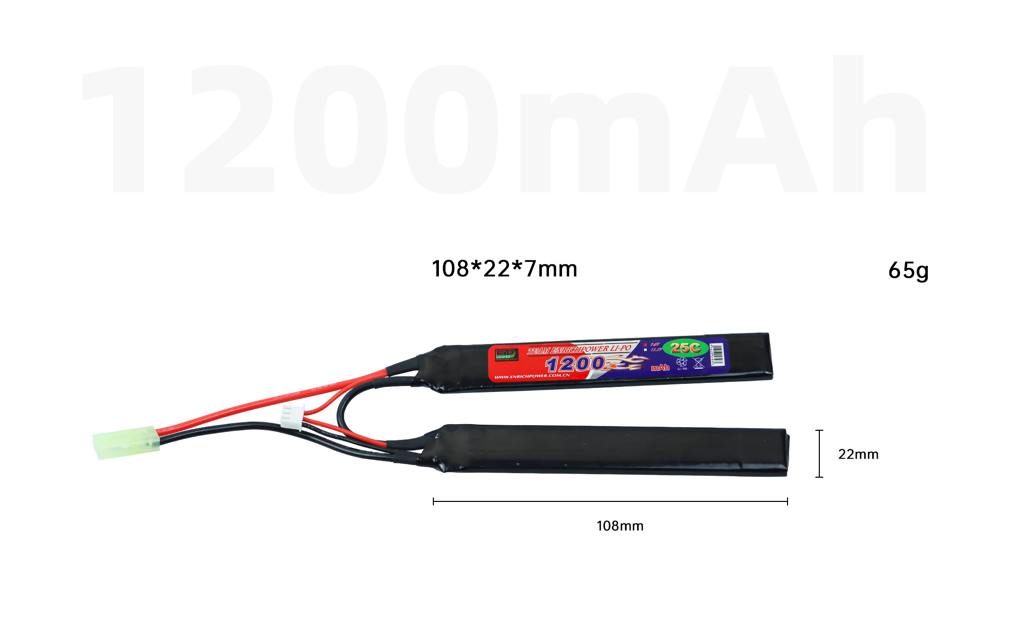 Factory customize cheap price selling Lipo airsoft battery 2S .4V 3S 11.1V  25C 1100mAh 1200mAh