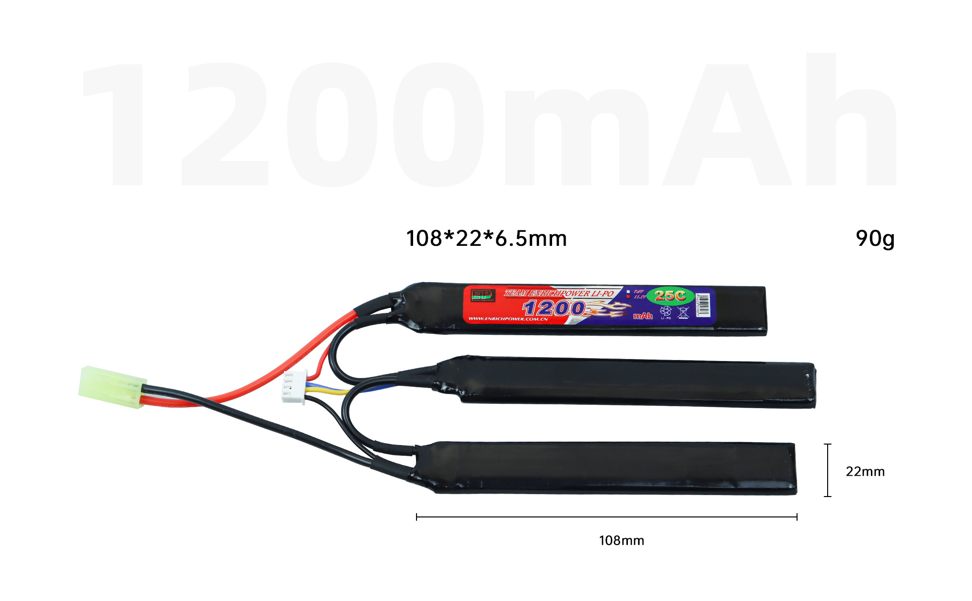 Factory customize cheap price selling Lipo airsoft battery 2S .4V 3S 11.1V  25C 1100mAh 1200mAh