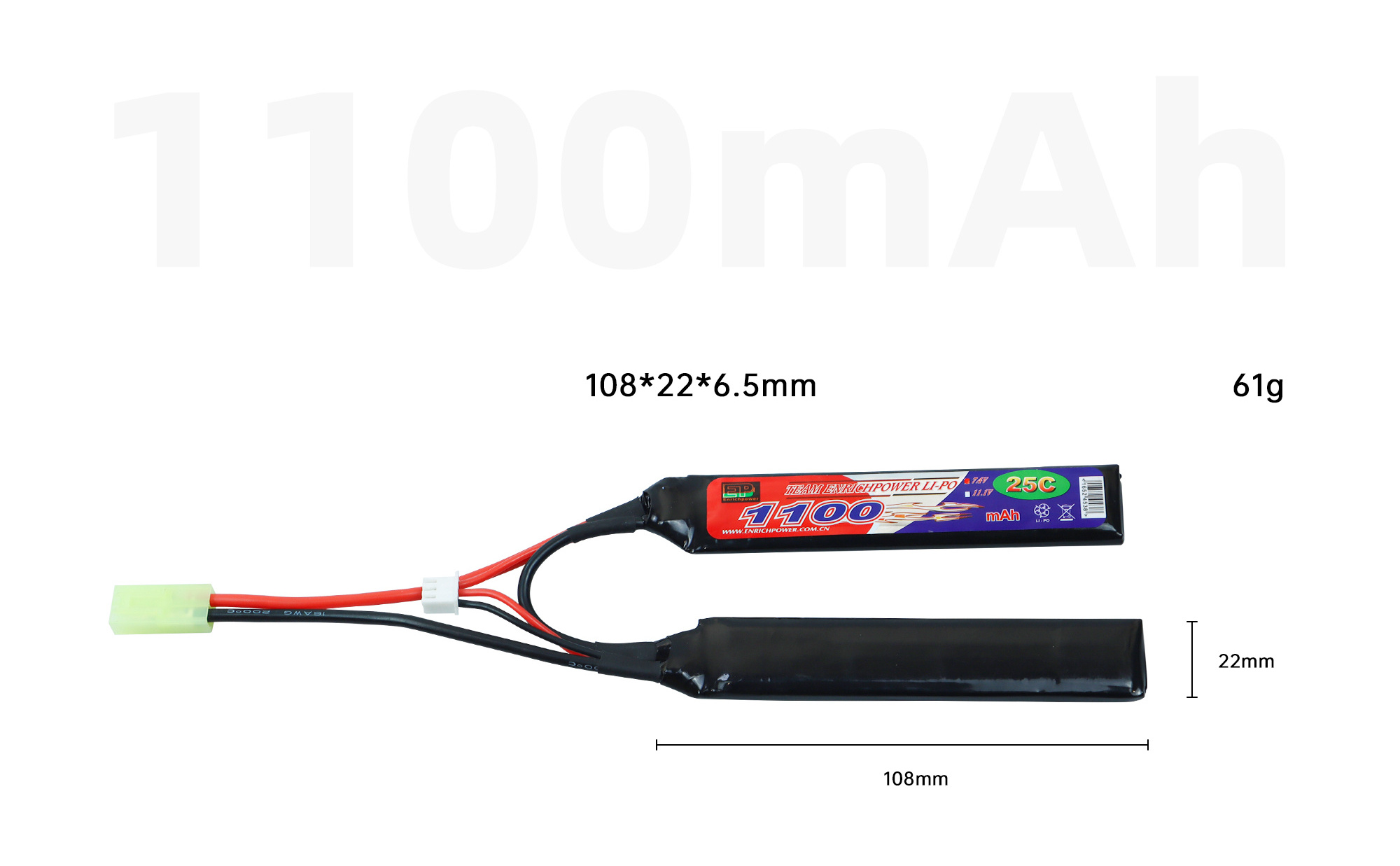 Factory customize cheap price selling Lipo airsoft battery 2S .4V 3S 11.1V  25C 1100mAh 1200mAh