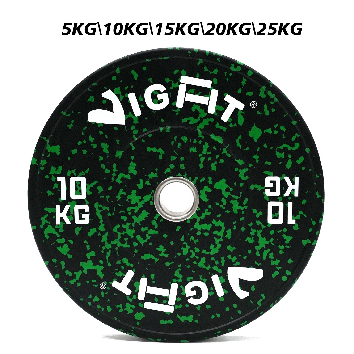 Colorful Rubber Weight Plate Barbell Bumper Plates For Weight Lifting With Stainless Steel Center