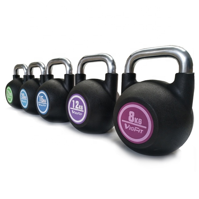 New Strength Training Fitness Body Building Weight Lifting Cast Iron Urethane Completion Kettlebell