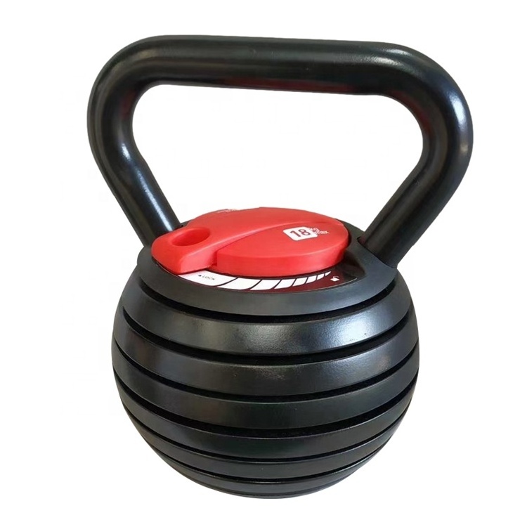 VIGOR 9KG 20LB Vinyl Coated Cast Iron Adjustable Kettlebell Weights Set Kettle Bell