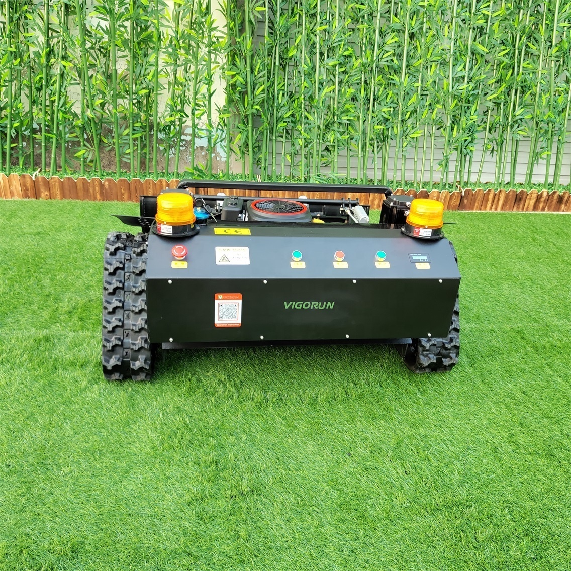 Hybrid Self-Powered Dynamo Blade Rotary Remote Control Lawn Mower On Tracks