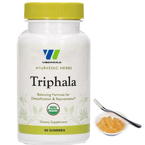 Customized Wholesale Formula Triphala Herbal Supplement Gummies Natural Support Digestion Immune System Powder Capsule Types