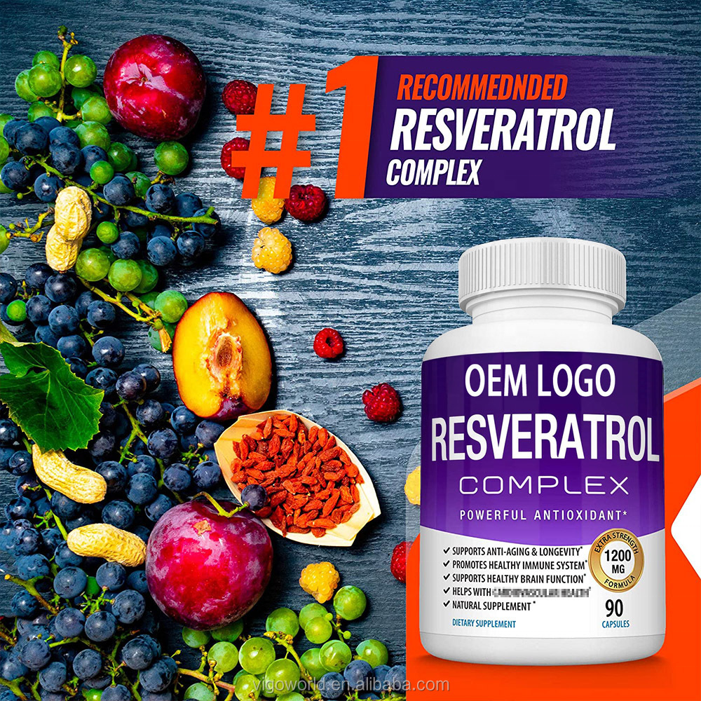 Organic Trans Resveratrol 1200mg Softgel Capsule Immune System Booster Skin Care Healthy Aging Nootropic for Enhanced Well-Being