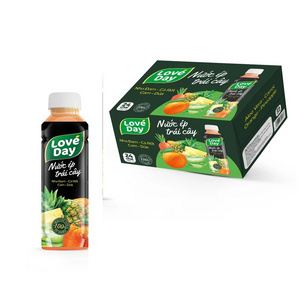 Rich Vitamins Pure Natural Beverages 360 ml Square PET Bottle Flavored Mixed Fruit Juice Aloe Vera Carrot Orange Pineapple Juice