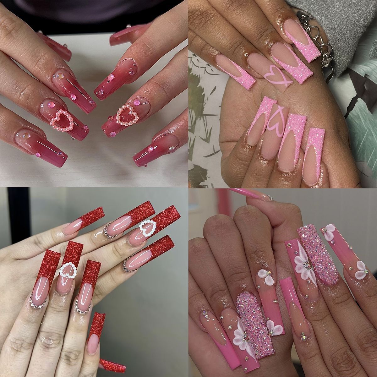 Wholesale vendors valentine day design short almond ballerina artificial fingernails press on nails with jelly sticker