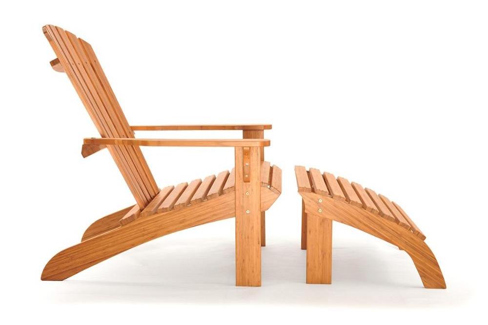 Mayotte modern design unique outdoor garden furniture set eco-friendly bamboo Adirondack lounge chair