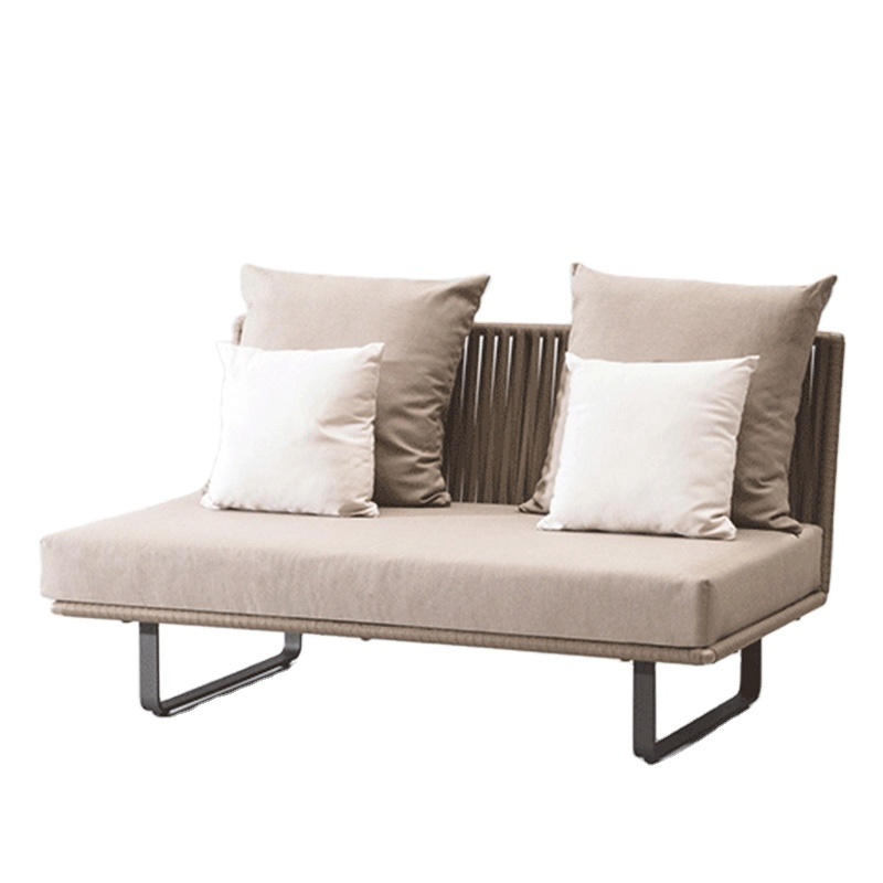 Modern style garden outdoor L shape sectional sofa furniture chaise rattan armless couch sofa