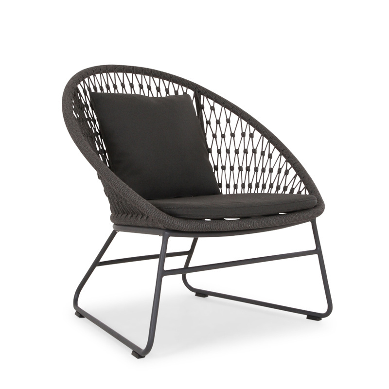 Aluminum frame chair modern style outdoor garden furniture one seat string weaving chair