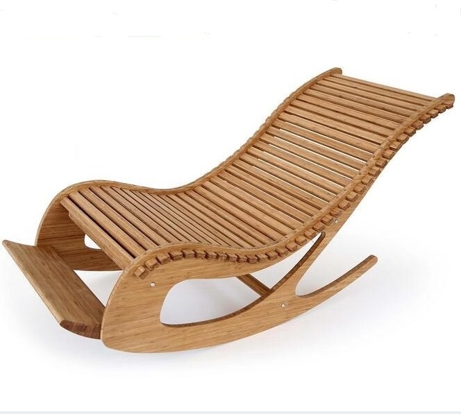 Flexi Sun modern design leisure rocking chairs outdoor garden furniture set bamboo lounge chair