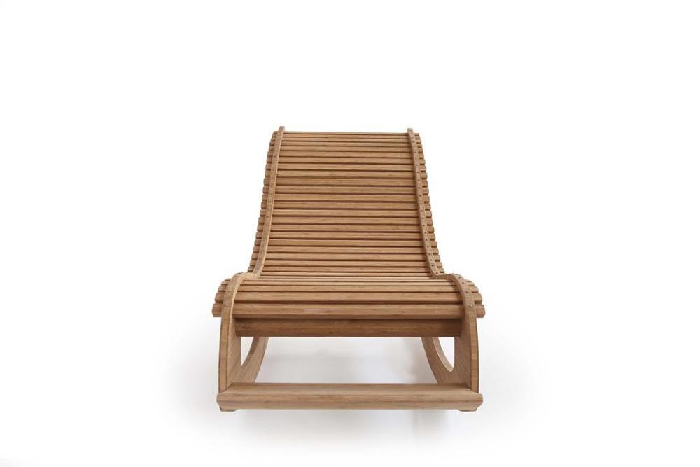 Flexi Sun modern design leisure rocking chairs outdoor garden furniture set bamboo lounge chair