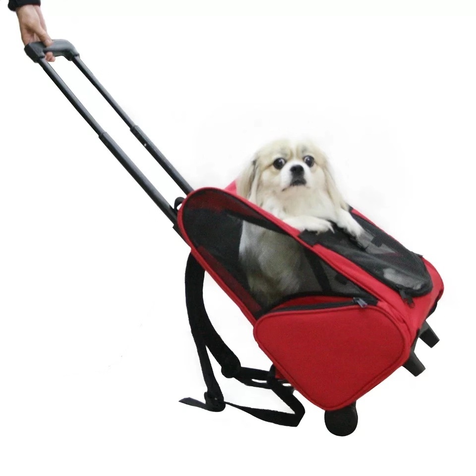 Collapsible Travel Dog Gear Carriers  Pet Bag with wheels Oem pet carrier bag hot sale large pet carriers